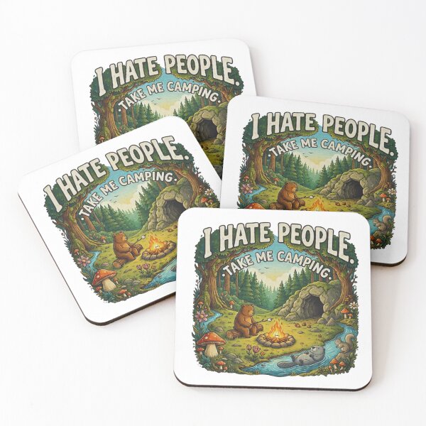 Item preview, I Hate People Take Me Camping Cartoon Forest designed and sold by GabeMountainArt.