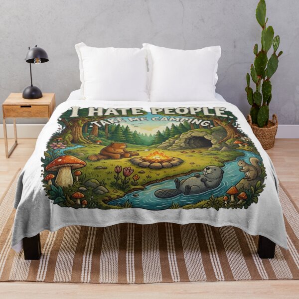 Item preview, I Hate People Take Me Camping Cartoon Forest designed and sold by GabeMountainArt.