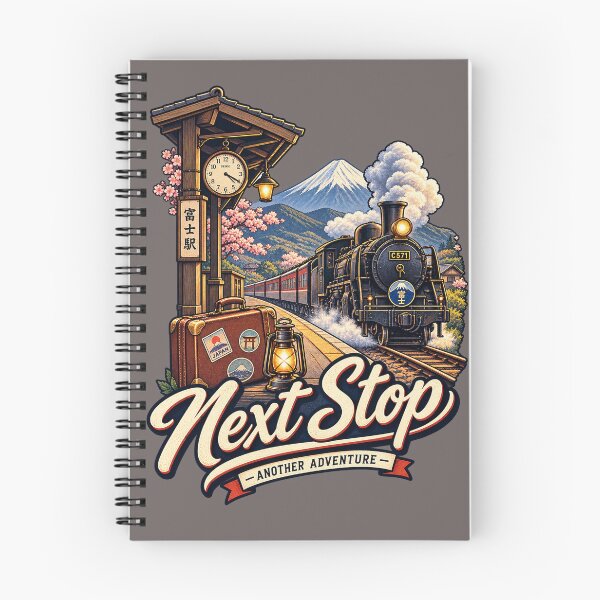 Item preview, Next Stop Japan – Vintage Steam Train & Mount Fuji Adventure designed and sold by Ghostwave Atelier.