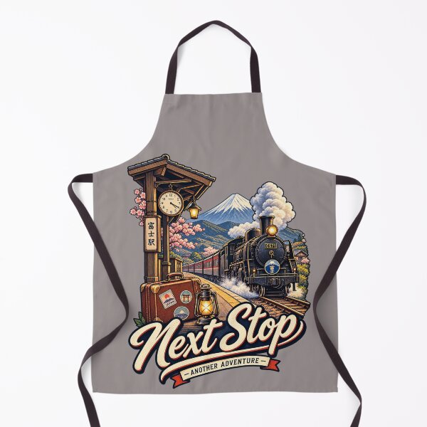 Item preview, Next Stop Japan – Vintage Steam Train & Mount Fuji Adventure designed and sold by Ghostwave Atelier.