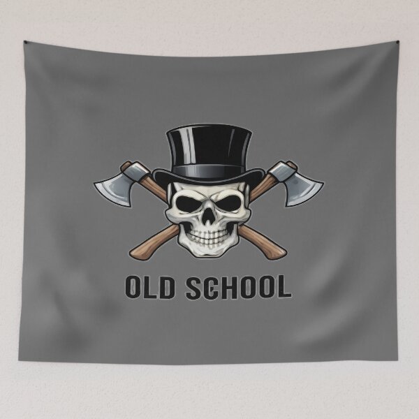 Item preview, Old School Skull with Top Hat and Axes designed and sold by FABIOLA1970.