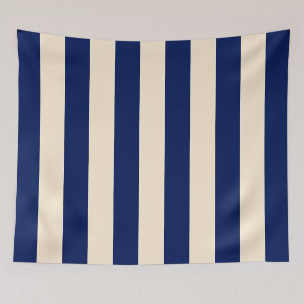 Item preview, Cabana stripe pattern in Navy blue and cream designed and sold by RishabhArts1.
