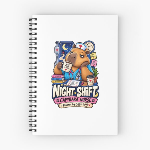 Item preview, Night Shift Capybara Nurse – Funny Coffee Lover designed and sold by ACGIMPRESIONES.