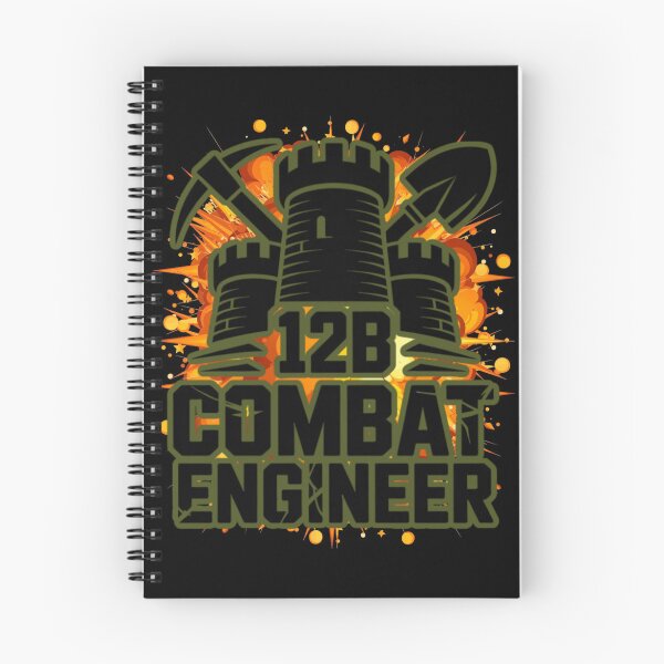 Item preview, 12B Combat Engineer — Classic Castle Tower Emblem with Shovel and Pickaxe U.S. Army MOS Graphic Green Outline Explosion designed and sold by GFamilyC.