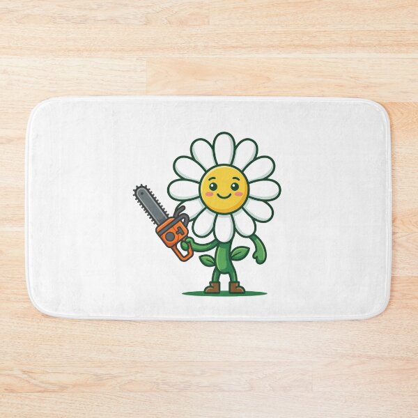 Item preview, Cute Daisy Flower Holding Chainsaw designed and sold by TontikDesign.
