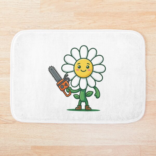 Item preview, Cute Daisy Flower Holding Chainsaw designed and sold by TontikDesign.