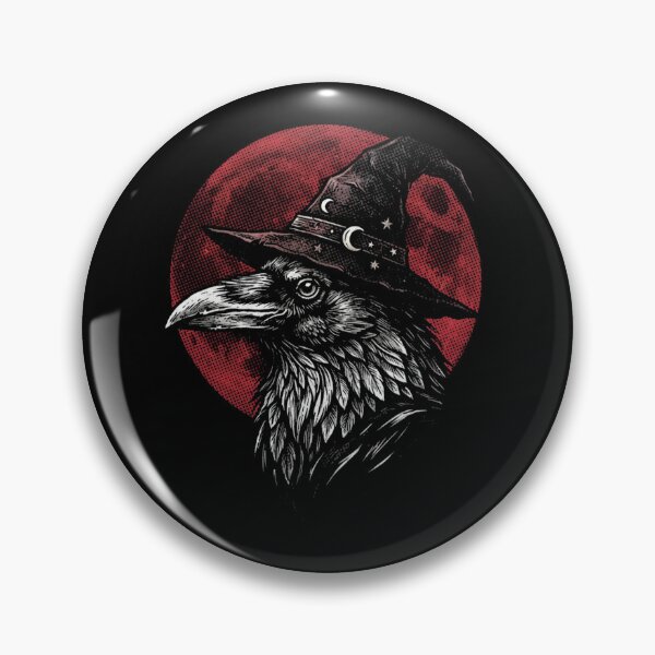 Item preview, Halloween Raven Witch Hat Under Red Full Moon – Crow Gothic Dark Art designed and sold by SOUFIANE1991.