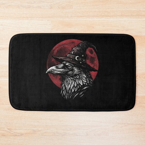 Item preview, Halloween Raven Witch Hat Under Red Full Moon – Crow Gothic Dark Art designed and sold by SOUFIANE1991.