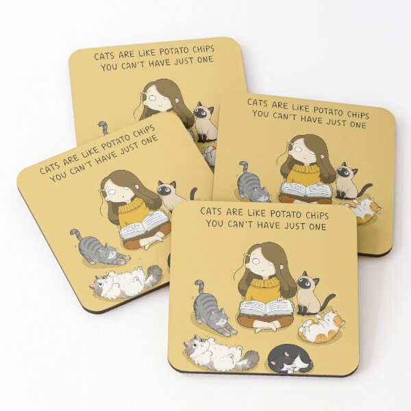 Item preview, Cats Are Like Potato Chips You Can't Have Just One Funny Cat Lady Art designed and sold by The Upside Down.