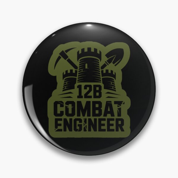 Item preview, 12B Combat Engineer — Classic Castle Tower Emblem with Shovel and Pickaxe U.S. Army MOS Graphic Green Outline designed and sold by GFamilyC.