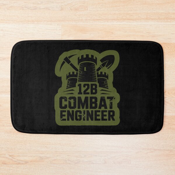 Item preview, 12B Combat Engineer — Classic Castle Tower Emblem with Shovel and Pickaxe U.S. Army MOS Graphic Green Outline designed and sold by GFamilyC.