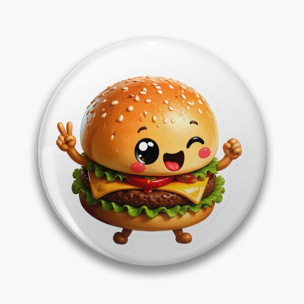 Item preview, Cute Kawaii Burger Sticker 3D Cheeseburger Funny Food Lover Retro Fast Food Aesthetic Gift designed and sold by AstraDrip Studio.