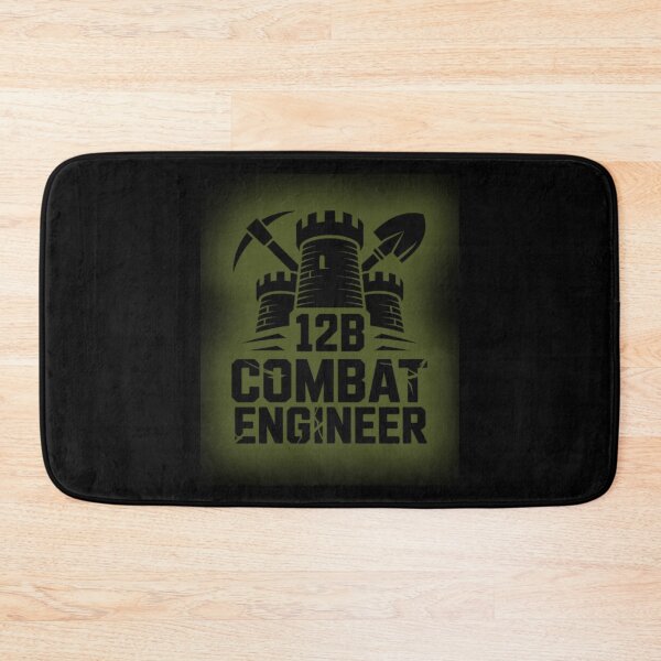 Item preview, 12B Combat Engineer — Classic Castle Tower Emblem with Shovel and Pickaxe U.S. Army MOS Graphic Green Glow designed and sold by GFamilyC.