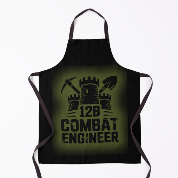 Item preview, 12B Combat Engineer — Classic Castle Tower Emblem with Shovel and Pickaxe U.S. Army MOS Graphic Green Glow designed and sold by GFamilyC.
