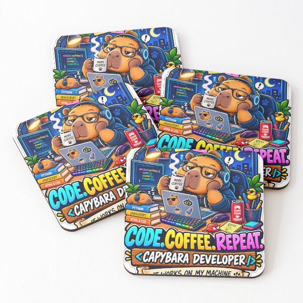 Item preview, Capybara Developer – Code Coffee Repeat – Funny Programmer designed and sold by ACGIMPRESIONES.