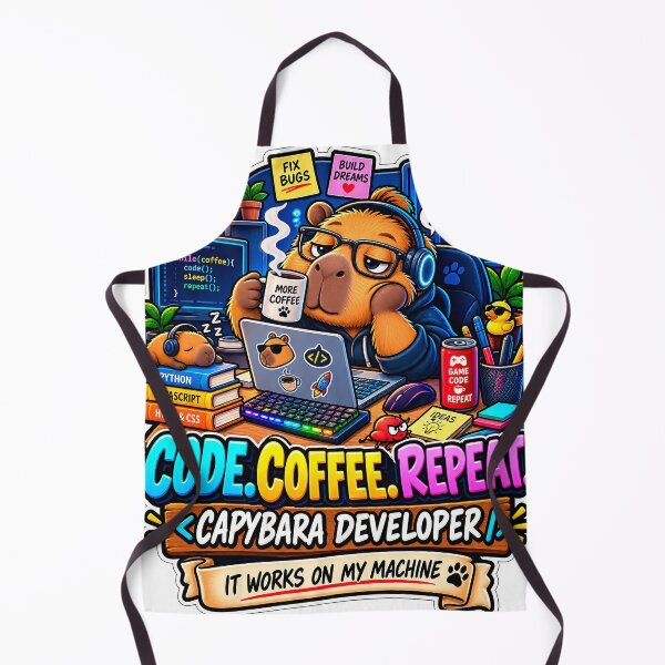 Item preview, Capybara Developer – Code Coffee Repeat – Funny Programmer designed and sold by ACGIMPRESIONES.