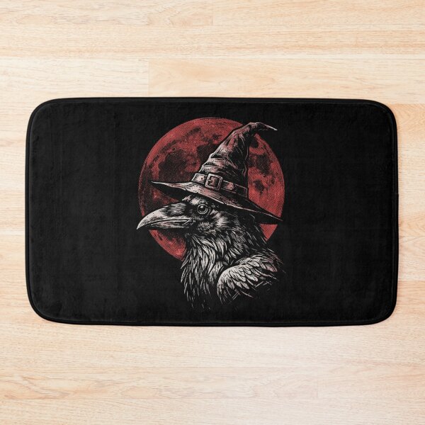 Item preview, Halloween Raven Witch Hat Under Red Full Moon – Crow Gothic Dark Art designed and sold by SOUFIANE1991.