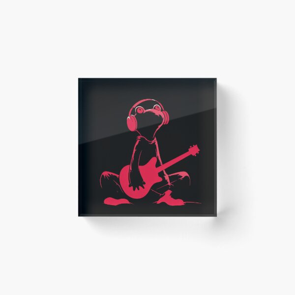 Item preview, Frog playing guitar with headphones designed and sold by anytka.