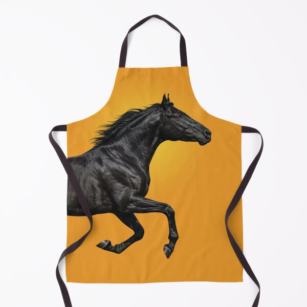 Item preview, A black Abaga horse at a gallop designed and sold by Cheval-de-coeur.