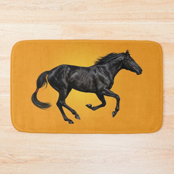 Item preview, A black Abaga horse at a gallop designed and sold by Cheval-de-coeur.