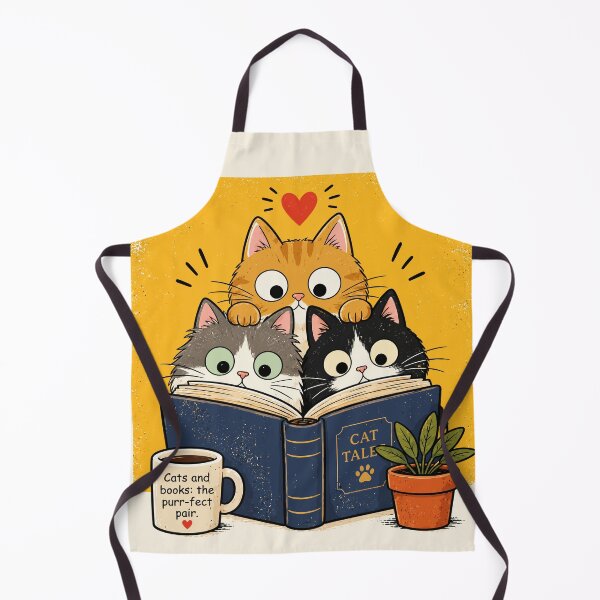 Item preview, Cats And Books Purr-fect Pair Cute Reading Kittens Coffee Graphic Art designed and sold by The Upside Down.