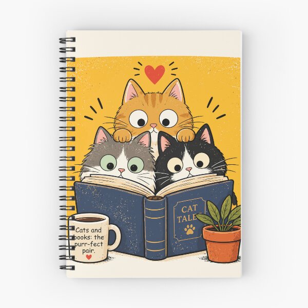 Item preview, Cats And Books Purr-fect Pair Cute Reading Kittens Coffee Graphic Art designed and sold by The Upside Down.