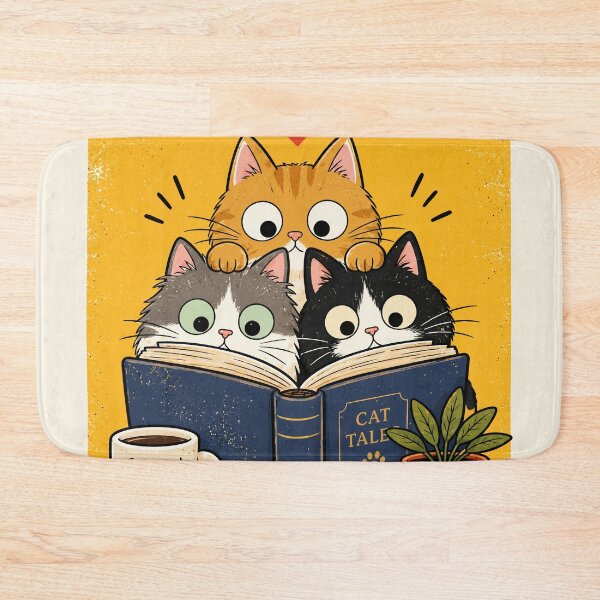 Item preview, Cats And Books Purr-fect Pair Cute Reading Kittens Coffee Graphic Art designed and sold by The Upside Down.