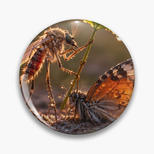 Item preview, Mosquito and Butterfly at Golden Sunset designed and sold by Bhaskar Digital Art.