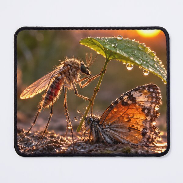 Item preview, Mosquito and Butterfly at Golden Sunset designed and sold by Bhaskar Digital Art.