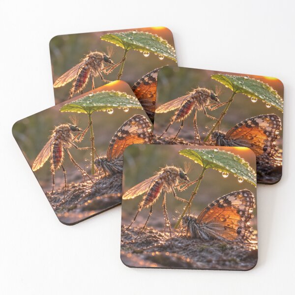 Item preview, Mosquito and Butterfly at Golden Sunset designed and sold by Bhaskar Digital Art.
