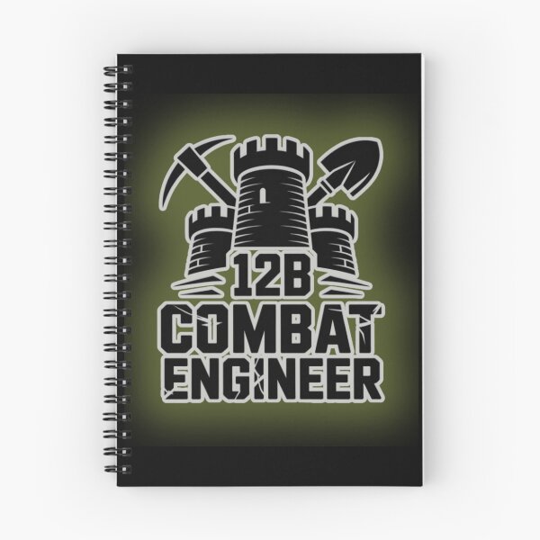 Item preview, 12B Combat Engineer — Classic Castle Tower Emblem with Shovel and Pickaxe U.S. Army MOS Graphic Green Glow White Outline designed and sold by GFamilyC.