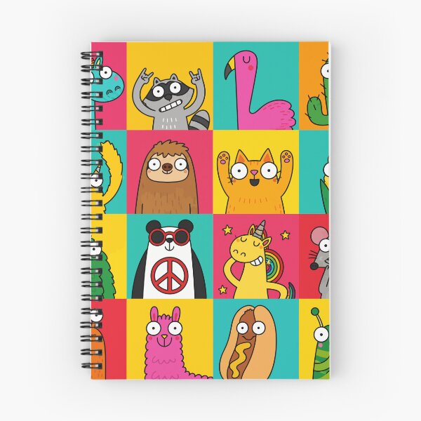 Item preview, Funny Quirky Cartoon Animals Pop Art Grid Colorful Doodles Graphic designed and sold by The Upside Down.
