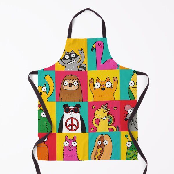 Item preview, Funny Quirky Cartoon Animals Pop Art Grid Colorful Doodles Graphic designed and sold by The Upside Down.