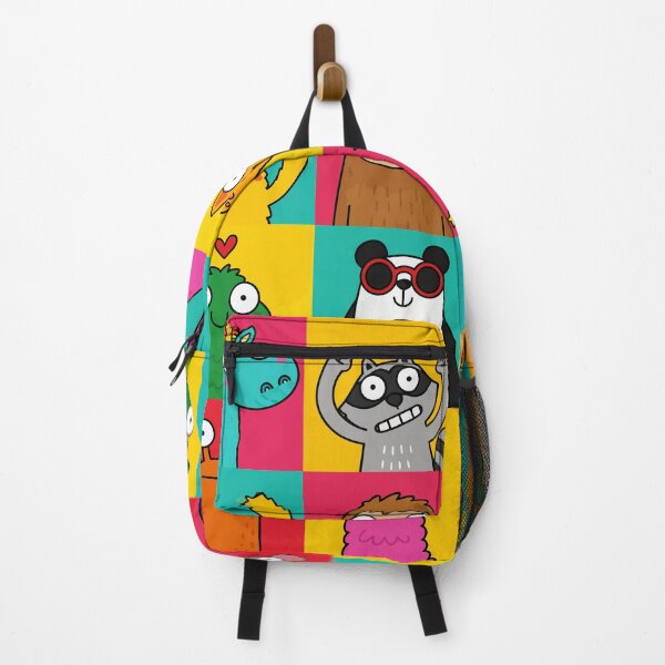 Item preview, Funny Quirky Cartoon Animals Pop Art Grid Colorful Doodles Graphic designed and sold by The Upside Down.