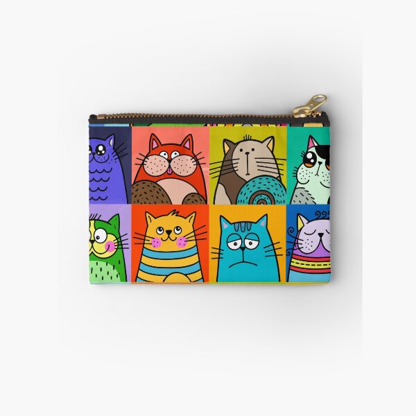 Item preview, Funny Quirky Cat Faces Pop Art Grid Colorful Feline Moods Graphic designed and sold by The Upside Down.