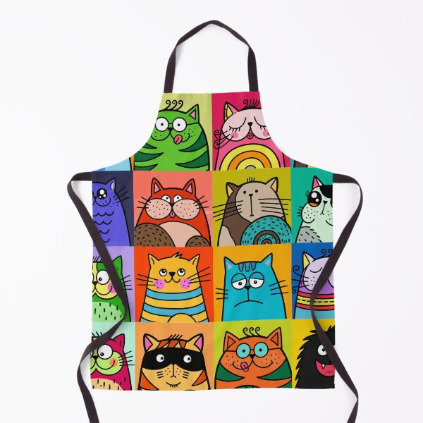 Item preview, Funny Quirky Cat Faces Pop Art Grid Colorful Feline Moods Graphic designed and sold by The Upside Down.