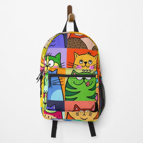 Item preview, Funny Quirky Cat Faces Pop Art Grid Colorful Feline Moods Graphic designed and sold by The Upside Down.