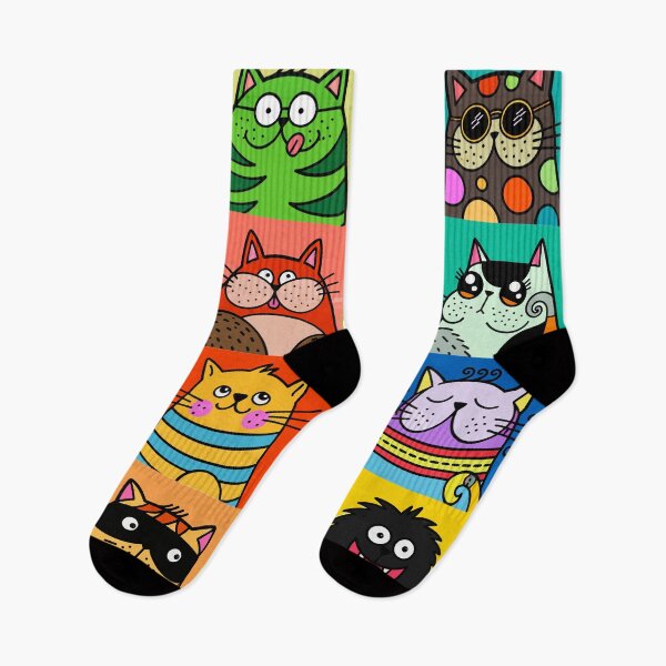 Item preview, Funny Quirky Cat Faces Pop Art Grid Colorful Feline Moods Graphic designed and sold by The Upside Down.