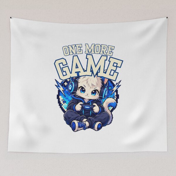 Item preview, Cute Gamer Cat One More Game designed and sold by WelLarsDigitals.