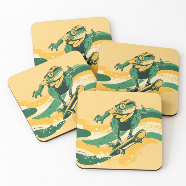 Item preview, Frog on skateboard performing tricks designed and sold by anytka.