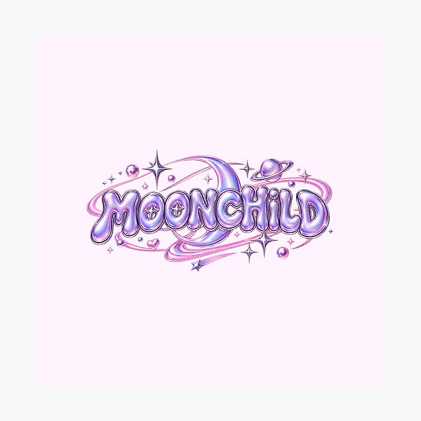 Item preview, Moonchild Lavender Chrome Bubble Text designed and sold by Inkworksbyshery.