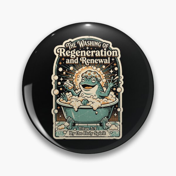 Item preview, The Washing of Regeneration and Renewal Titus 3:5 funny Frog designed and sold by Parallel Label .