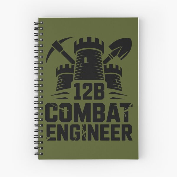 Item preview, 12B Combat Engineer — Classic Castle Tower Emblem with Shovel and Pickaxe Black U.S. Army MOS Graphic designed and sold by GFamilyC.