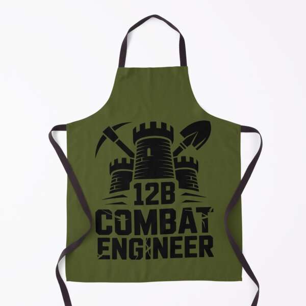 Item preview, 12B Combat Engineer — Classic Castle Tower Emblem with Shovel and Pickaxe Black U.S. Army MOS Graphic designed and sold by GFamilyC.