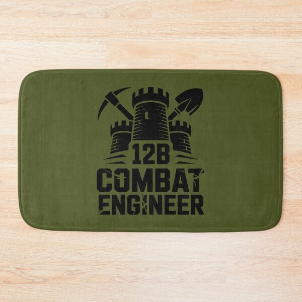 Item preview, 12B Combat Engineer — Classic Castle Tower Emblem with Shovel and Pickaxe Black U.S. Army MOS Graphic designed and sold by GFamilyC.