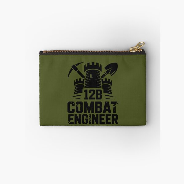 Item preview, 12B Combat Engineer — Classic Castle Tower Emblem with Shovel and Pickaxe Black U.S. Army MOS Graphic designed and sold by GFamilyC.