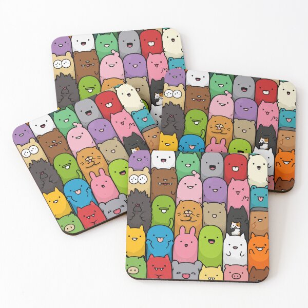Item preview, Cute Kawaii Bean Doodles Funny Stacked Cartoon Monster Animals Graphic Art designed and sold by The Upside Down.