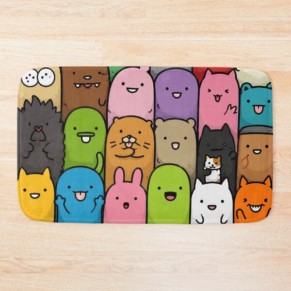 Item preview, Cute Kawaii Bean Doodles Funny Stacked Cartoon Monster Animals Graphic Art designed and sold by The Upside Down.