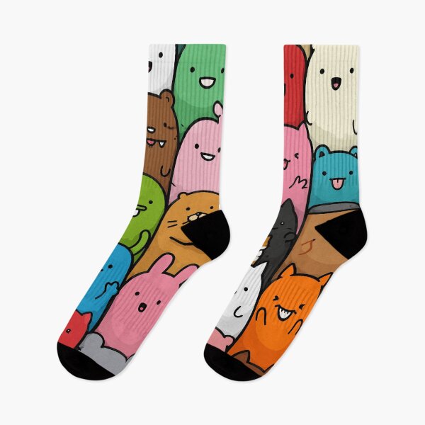 Item preview, Cute Kawaii Bean Doodles Funny Stacked Cartoon Monster Animals Graphic Art designed and sold by The Upside Down.