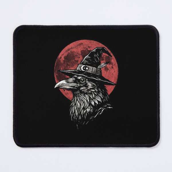 Item preview, Halloween Raven Witch Hat Under Red Full Moon – Crow Gothic Dark Art designed and sold by SOUFIANE1991.
